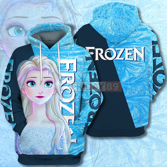 Frozen T-shirt Beauty Elsa Disney Princess Frozen 3D PRINT T-shirt Awesome DN Elsa Hoodie Sweater Tank