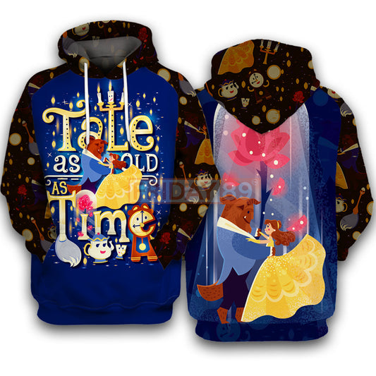 Beauty & The Beast T-shirt Beauty & The Beast Tale As Old As Time 3D Print T-shirt Awesome DN Hoodie Sweater Tank