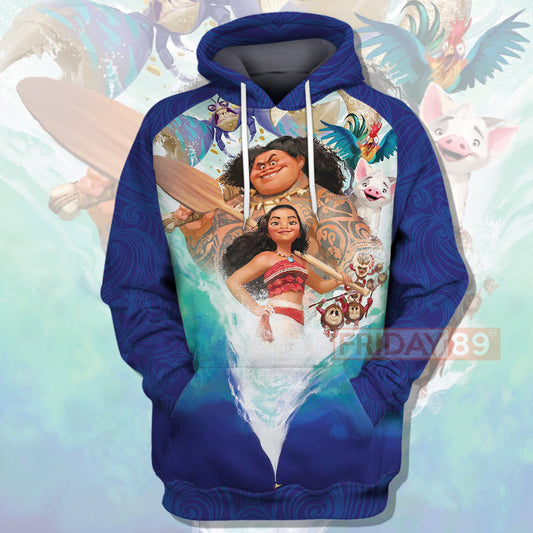 Moana T-shirt Moana Princess & Maui Magical Ocean 3D Print T-shirt Amazing DN Hoodie Sweater Tank
