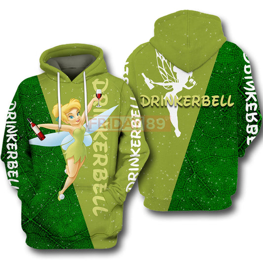 TinkerBell T-shirt Drinkerbell Green Frost Fairy TinkerBell Shirt DN Hoodie Sweater Tank