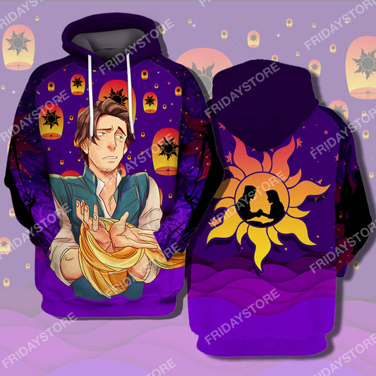 DN Rapunzel T-shirt DN Tangled Flynn Couple Silhouette T-shirt Flynn Hoodie Apparel Awesome DN Tangled Hoodie Sweater Tank