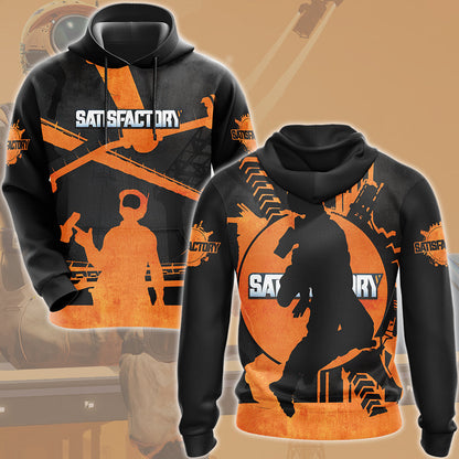 Satisfactory Video Game All Over Printed T-shirt Tank Top Zip Hoodie Pullover Hoodie Hawaiian Shirt Beach Shorts Joggers