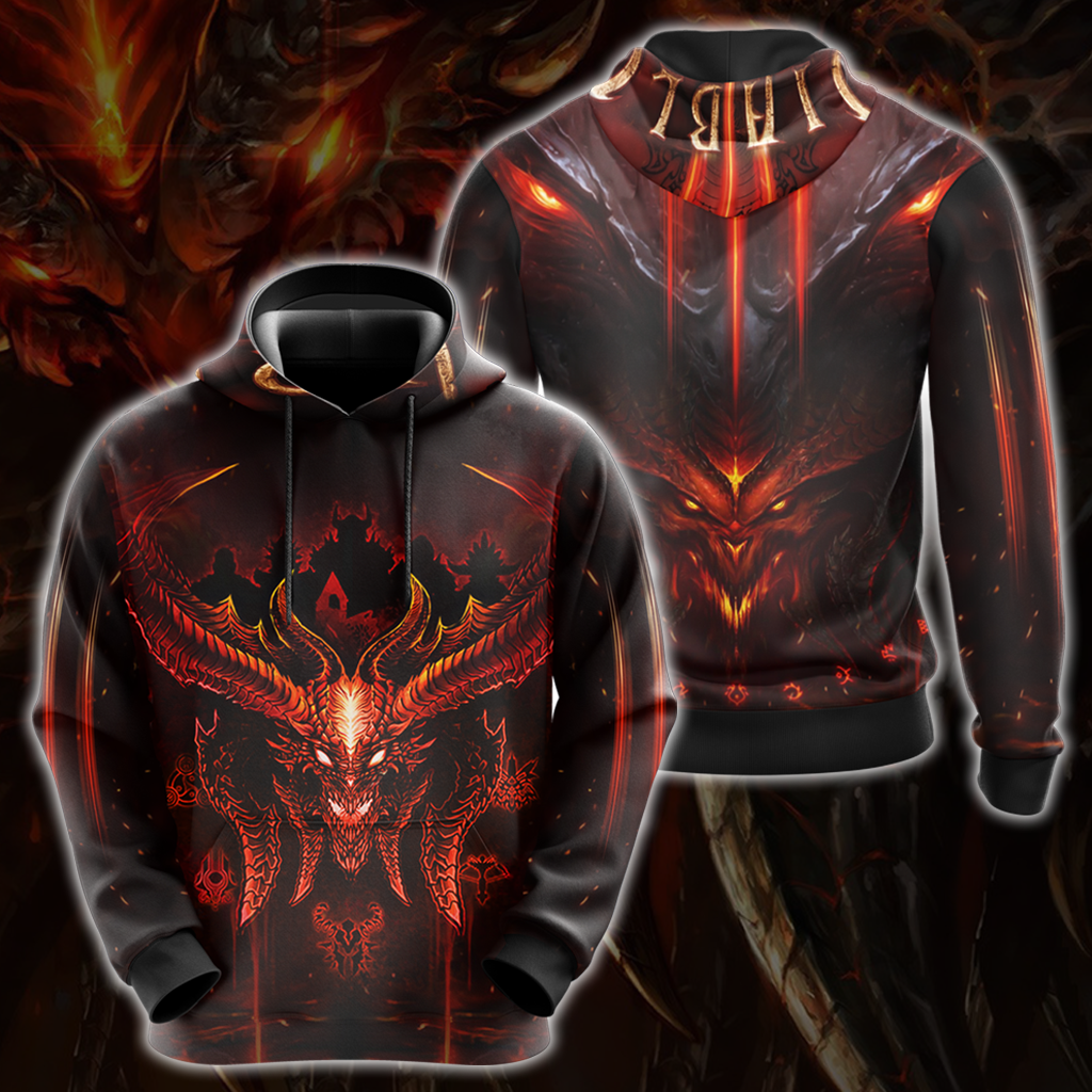 Diablo Video Game All Over Print T-shirt Tank Top Zip Hoodie Pullover Hoodie