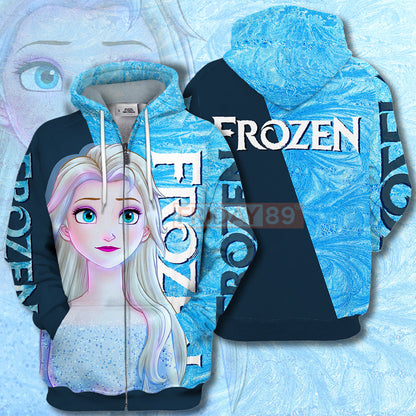 Frozen T-shirt Beauty Elsa Disney Princess Frozen 3D PRINT T-shirt Awesome DN Elsa Hoodie Sweater Tank