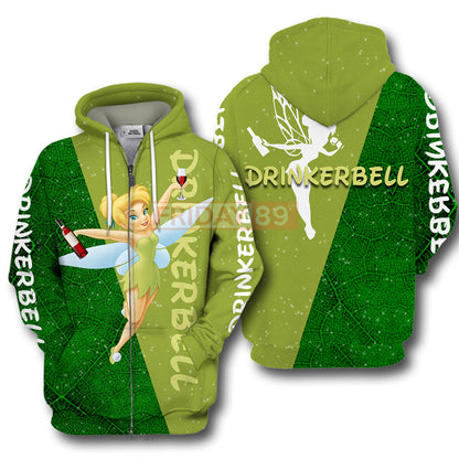 TinkerBell T-shirt Drinkerbell Green Frost Fairy TinkerBell Shirt DN Hoodie Sweater Tank