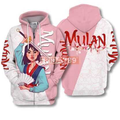 Mulan T-shirt Princess Mulan Warrior Pink All Over Print Mulan Pink Hoodie Amazing DN Hoodie Sweater Tank