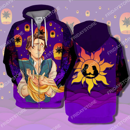  DN Rapunzel T-shirt DN Tangled Flynn Couple Silhouette T-shirt Flynn Hoodie Apparel Awesome DN Tangled Hoodie Sweater Tank