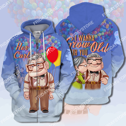 DN Up T-shirt I Wanna Grow Old With You Up Couple Her Carl T-shirt Amazing DN Hoodie Sweater Tank