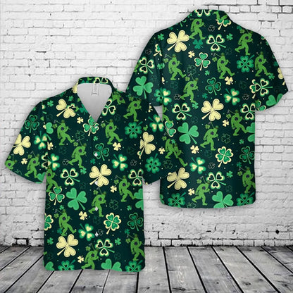 St Patrick’s Day Bigfoot Hawaiian Shirt
