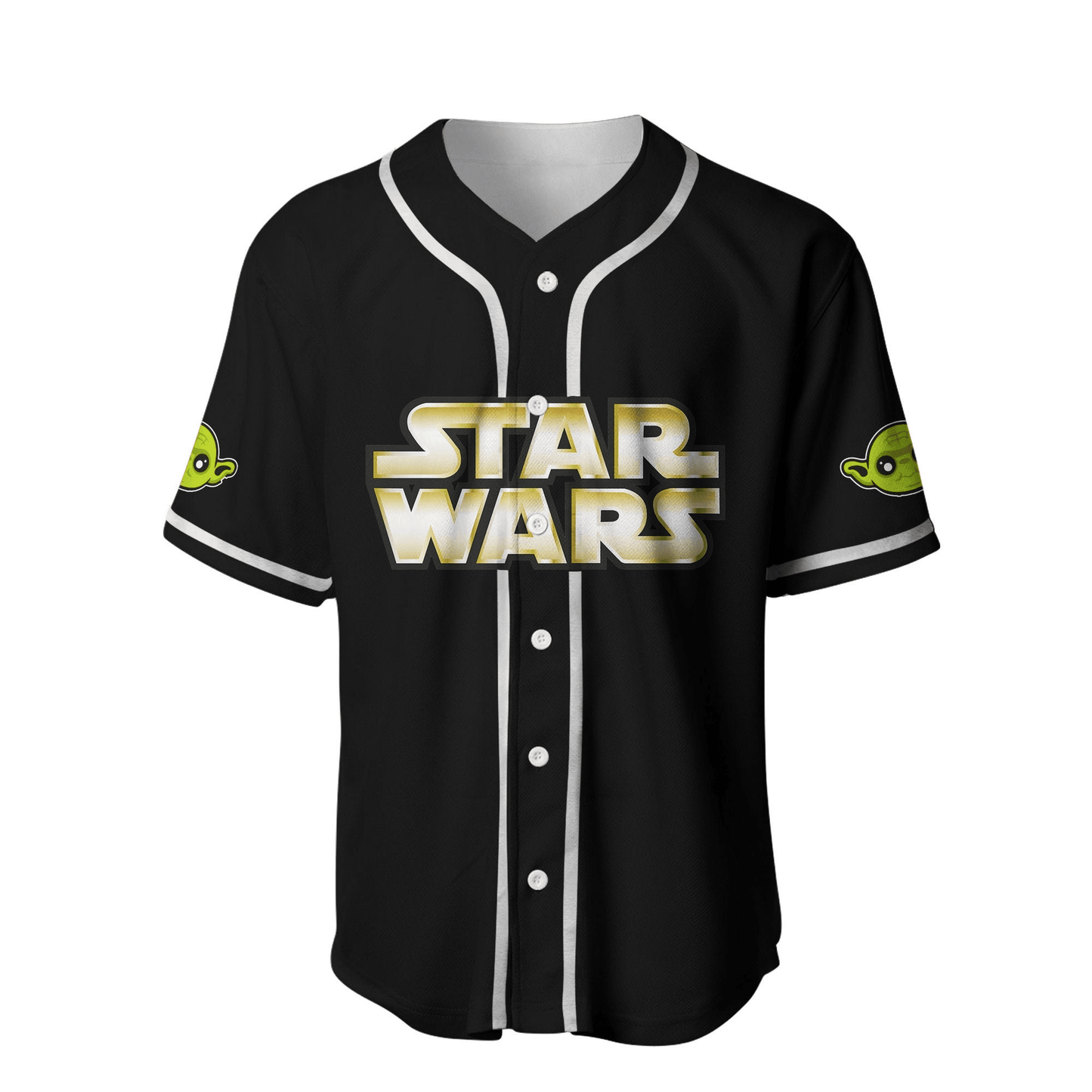 Star Wars Jersey Star Wars Baby Yoda Playing Sport Hitter Green Black Jersey Shirt Baseball Baby Yoda Baseball