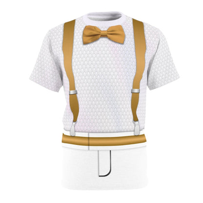 Allan Dance Night White Golden Suspenders Disco Party T-Shirt
