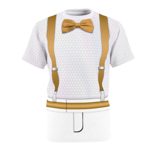 Allan Dance Night White Golden Suspenders Disco Party T-Shirt