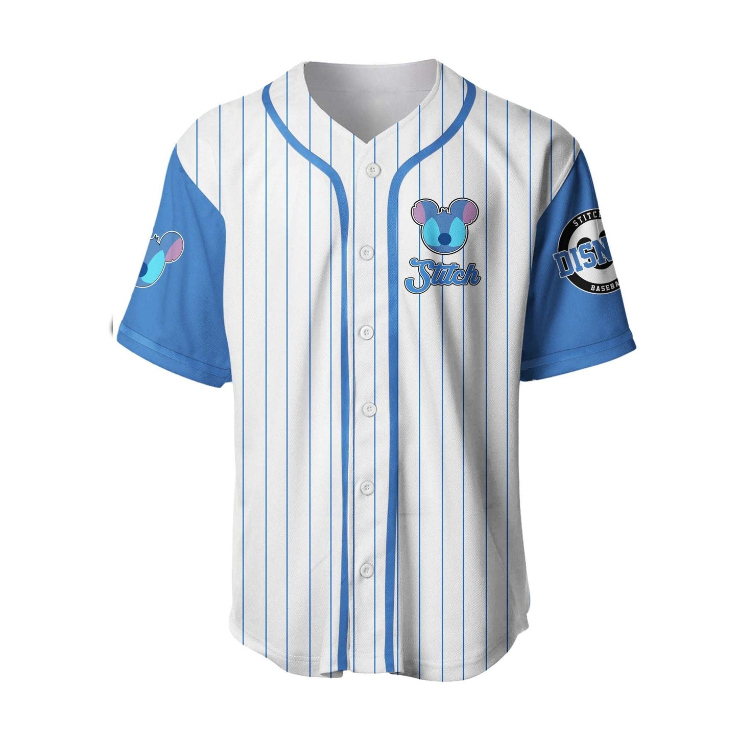 Stitch Jersey Disney Stitch Player Playing Game Graphic Blue White Jersey Shirt Baseball Disney Baseball