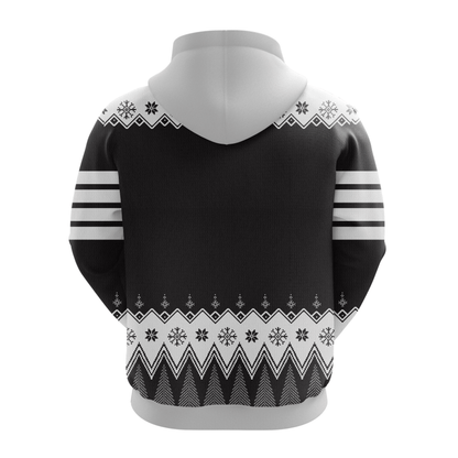 Spiderman Hoodie Marvel Gwen Stac Spider Symbol Christmas Pattern Hoodie Black White Unisex - Cozy Hoodie For Cold Weather