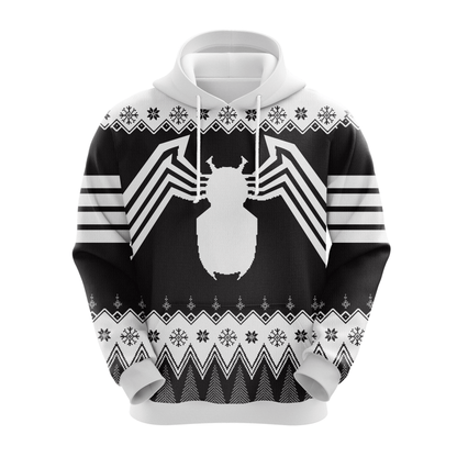 Spiderman Hoodie Marvel Gwen Stac Spider Symbol Christmas Pattern Hoodie Black White Unisex - Cozy Hoodie For Cold Weather