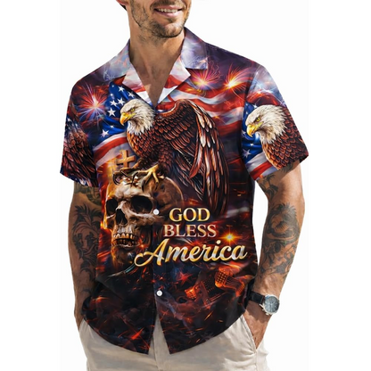 Patriotic 4th of July Hawaiian Shirt for Men - America 250 Years Celebration Gift Tee