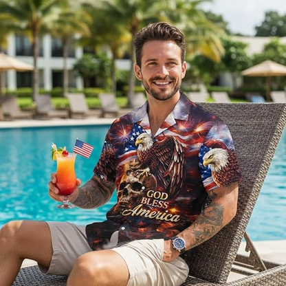 Patriotic 4th of July Hawaiian Shirt for Men - America 250 Years Celebration Gift Tee