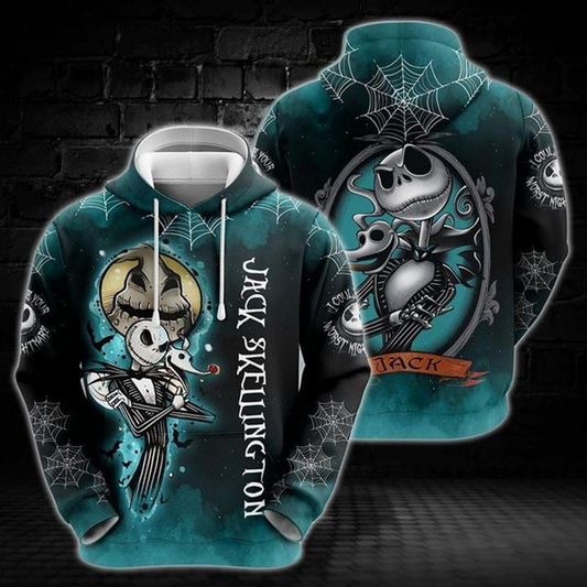 TNBC Hoodie Jack Skellington Oogie Boogie Blue Hoodie 