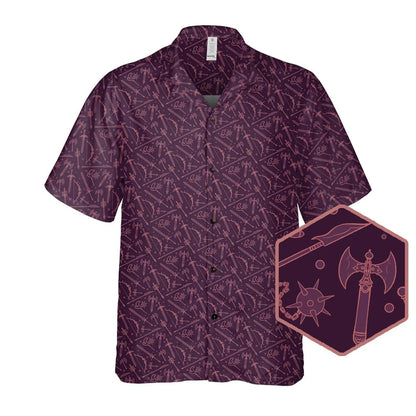 Fantasy Weapon Hawaiian Shirt, Medieval RPG Aloha Shirt for Gamers