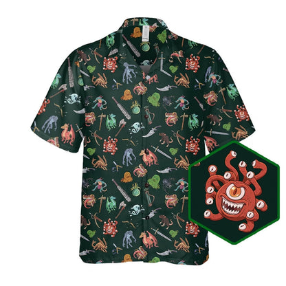 Fantasy Creature Hawaiian Shirt, RPG Monster Gamer Aloha Shirt