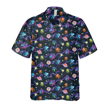 Space Dice Hawaiian Shirt, Fantasy RPG Galaxy Gamer Aloha Shirt