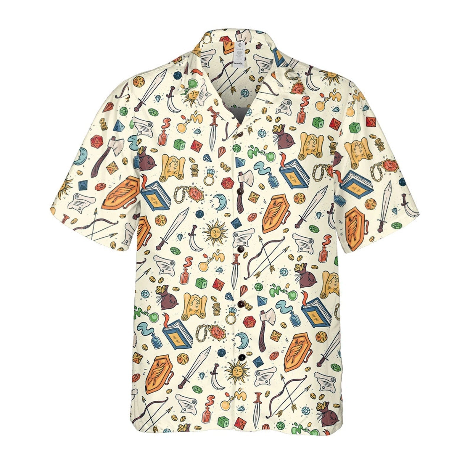 RPG Hawaiian Shirt, Dice Magic Adventure Aloha Shirt for Gamers