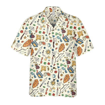 RPG Hawaiian Shirt, Dice Magic Adventure Aloha Shirt for Gamers