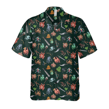 Fantasy Creature Hawaiian Shirt, RPG Monster Gamer Aloha Shirt