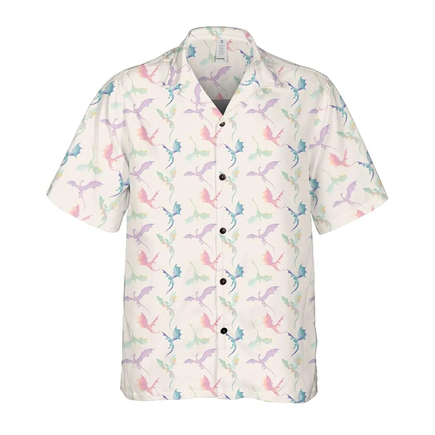 Pastel Dragon Hawaiian Shirt, Cute Fantasy Aloha Shirt for Summer