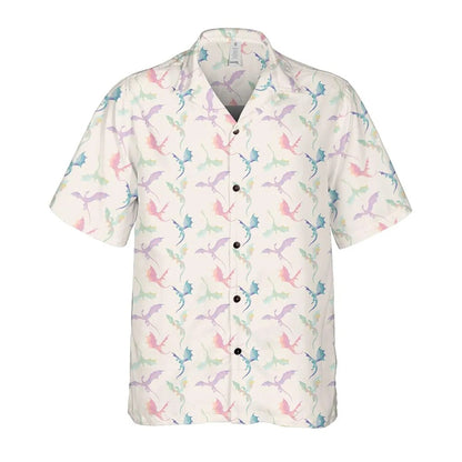 Pastel Dragon Hawaiian Shirt, Cute Fantasy Aloha Shirt for Summer
