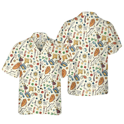 RPG Hawaiian Shirt, Dice Magic Adventure Aloha Shirt for Gamers