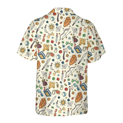RPG Hawaiian Shirt, Dice Magic Adventure Aloha Shirt for Gamers