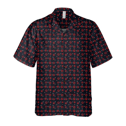 Minimal Dice Hawaiian Shirt, Fantasy RPG Gamer Aloha Shirt for Men