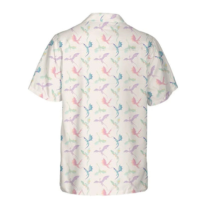Pastel Dragon Hawaiian Shirt, Cute Fantasy Aloha Shirt for Summer