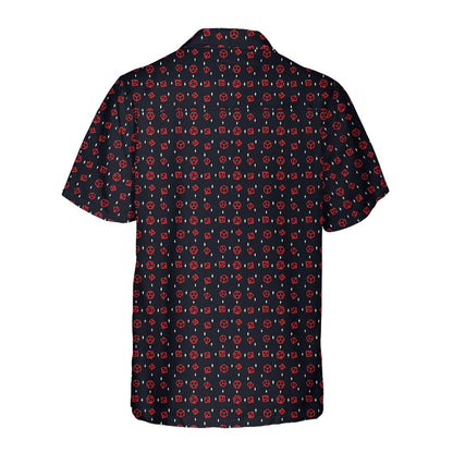 Minimal Dice Hawaiian Shirt, Fantasy RPG Gamer Aloha Shirt for Men