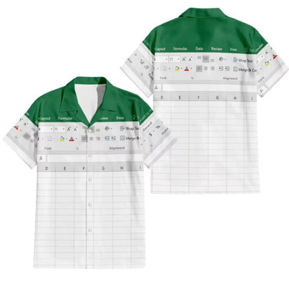 Excel Hawaiian Shirt, Funny Office Spreadsheet Aloha Shirt, Geek Work Humor Shirt