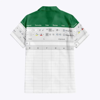 Excel Hawaiian Shirt, Funny Office Spreadsheet Aloha Shirt, Geek Work Humor Shirt