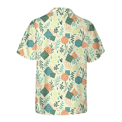 Light Dice Hawaiian Shirt, Casual Fantasy Gamer Aloha Shirt for Summer