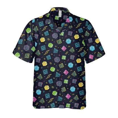 Colorful Dice Hawaiian Shirt, Fantasy RPG Gamer Aloha Shirt