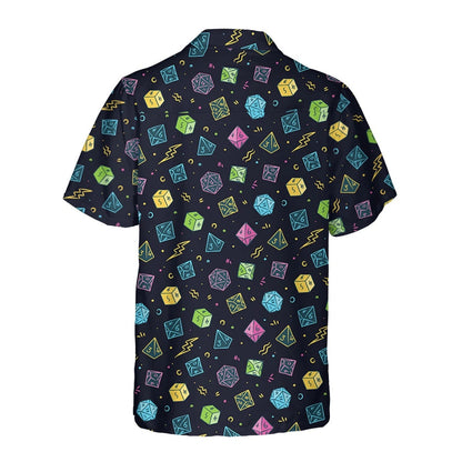 Colorful Dice Hawaiian Shirt, Fantasy RPG Gamer Aloha Shirt