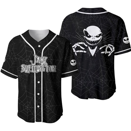 Tnbc Jersey Jack Skellington Spider Web Pattern Black Jersey Shirt Tnbc Baseball