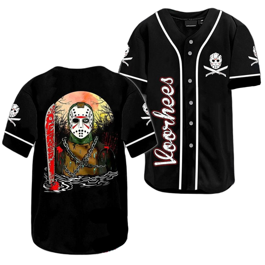 Friday the 13th Baseball Jersey From the Lake Jason Voorhees Jersey Shirt Black Unisex Adult New Release
