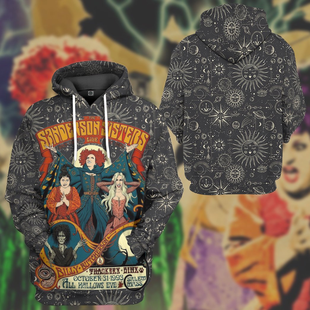  DN T-shirt Hocus Pocus Shirt The Sanderson Sisters Witches Grey Hoodie DN Hoodie