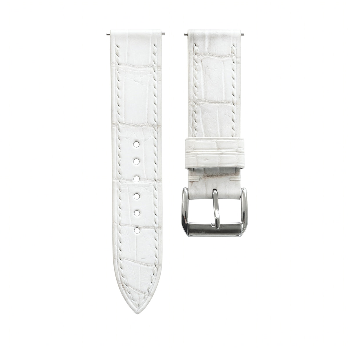 White Alligator Leather Watch Strap — original product photo