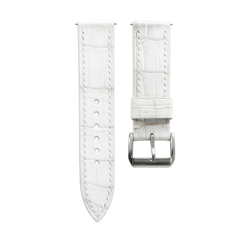 White Alligator Leather Watch Strap