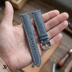 Slate Grey Beaver Leather Watch Strap — shown on watch (AI-generated scene)