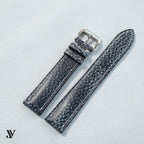 Black Crackle Cowhide Leather Watch Strap — original product photo