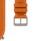 Orange Epsom Classic Leather Watch Strap — buckle detail