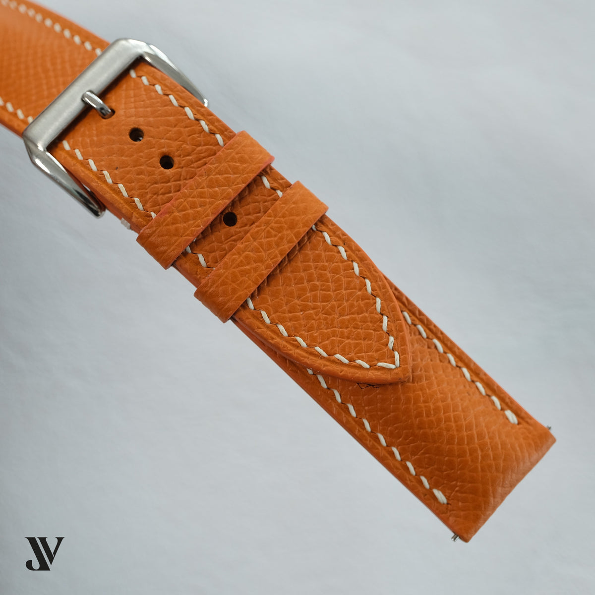 Orange Epsom Classic Leather Watch Strap — original product photo