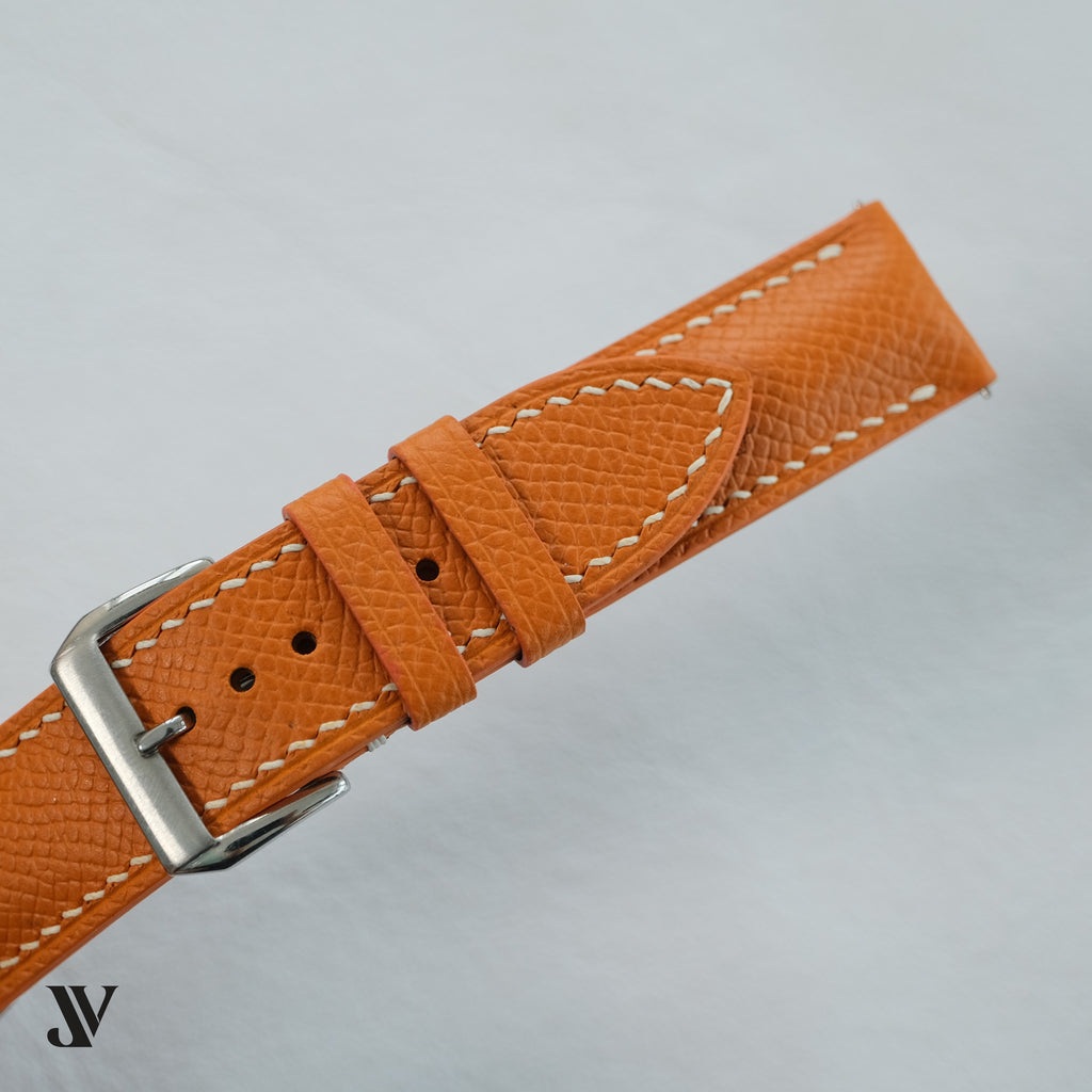 Orange Epsom Classic Leather Watch Strap — original product photo